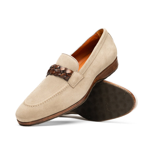 Zelli Pisa Italian Suede Hand-Woven Loafer Brown (16-695-BRN)
