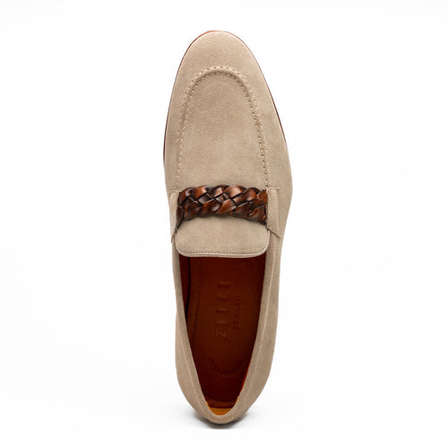 Zelli Pisa Italian Suede Hand-Woven Loafer Brown (16-695-BRN)