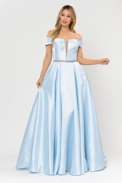POLY USA 8680 Classy Off The Shoulder Mikado A-Line Bridesmaids Dress