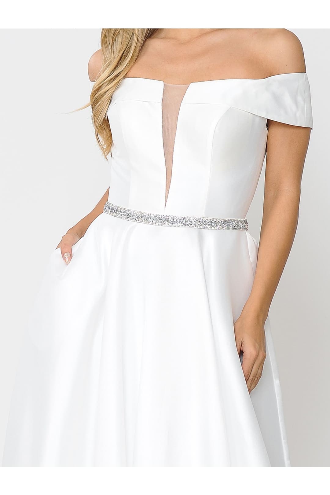 POLY USA 8680 Elegant Off The Shoulder Formal Wedding Bridal Gown