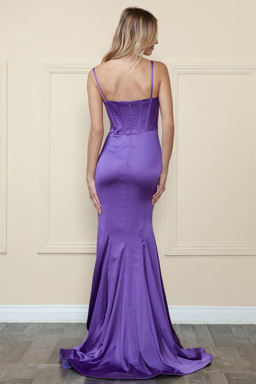 POLY USA 9008 Spaghetti Strap Satin Sweetheart Mermaid Formal Dress