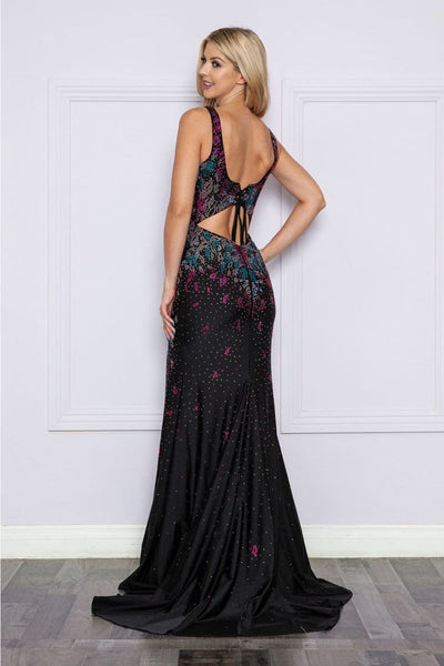 Poly USA 9270 Multicolor Cut-Out Lace-Up Back Gala Gown