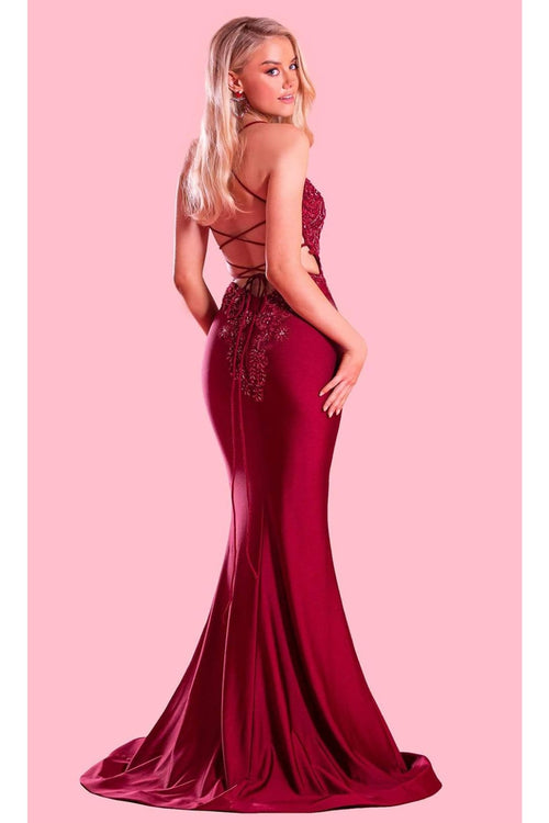 Portia and Scarlett PS21116 -long- Embellished V-Neck Mermaid Dress for a Sophisticated Style