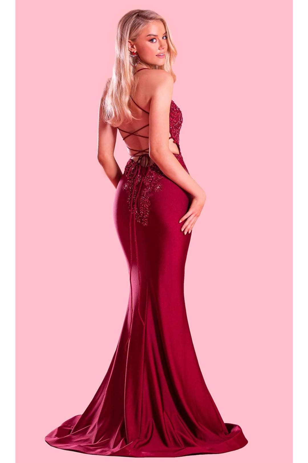 Portia and Scarlett PS21116 -long- Embellished V-Neck Mermaid Dress for a Sophisticated Style