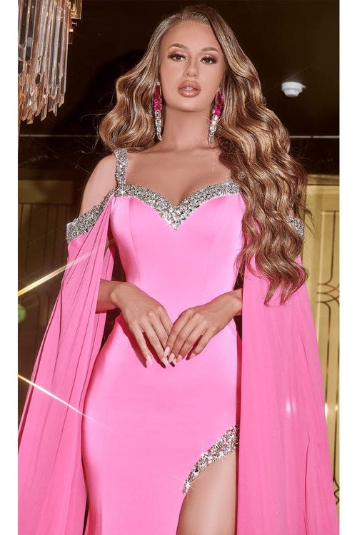 Portia and Scarlett PS23160 -long- Jeweled Cascade Prom Dress for a Dazzling Effect