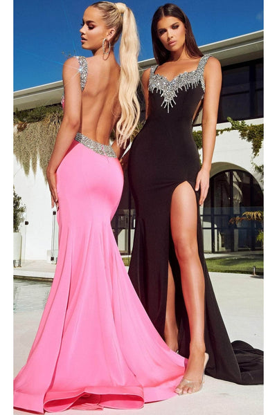 Portia and Scarlett PS23163 - Long- Prom Gown with a Jeweled Sweetheart Neckline