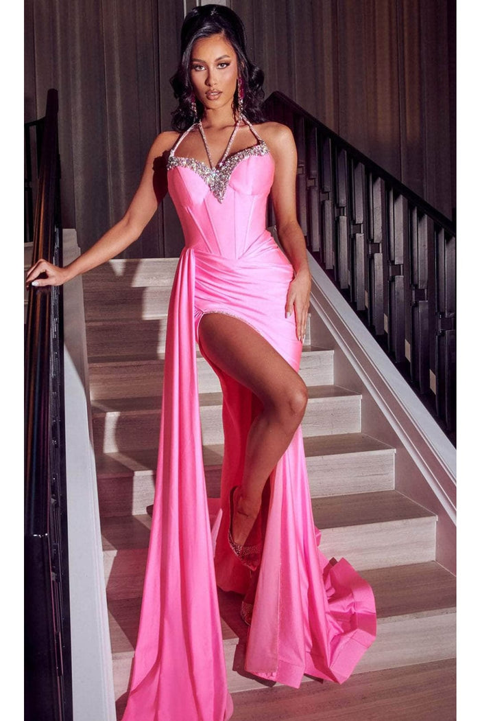 Portia and Scarlett PS23331 -long- Jewel Trimmed Corset Evening Dress