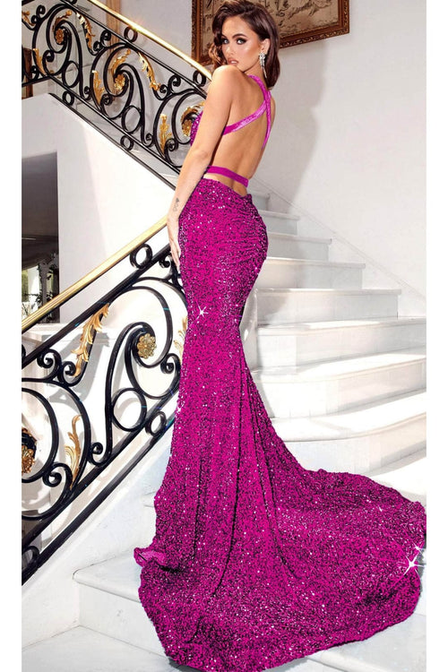 Portia and Scarlett PS23519 -long- Sequin Mermaid Evening Gown
