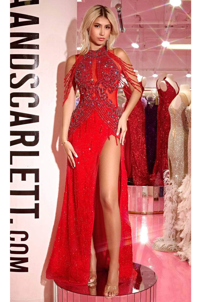 Portia and Scarlett PS23704C -long- Evening Dress with Bejeweled Cutouts