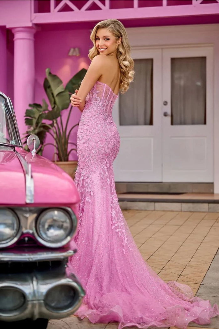 Portia and Scarlett PS24144 -long- Mermaid Prom Gown with Lace AppliquÃ©s