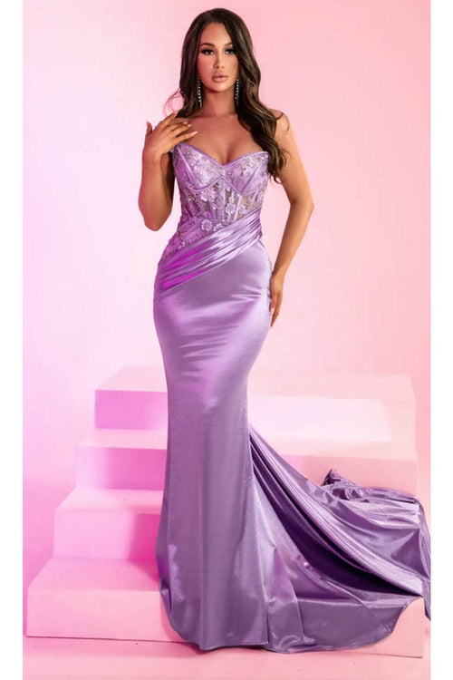 Portia and Scarlett PS24158 -long- Sweetheart Prom Dress with Floral Appliques