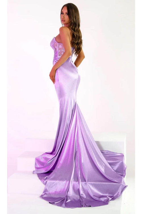 Portia and Scarlett PS24158 -long- Sweetheart Prom Dress with Floral Appliques
