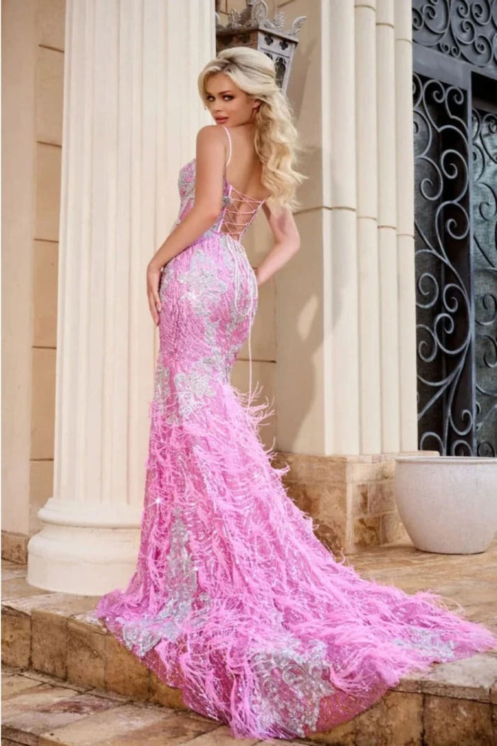 Portia and Scarlett PS24254 Plunging Sweetheart Embellished Prom Gown