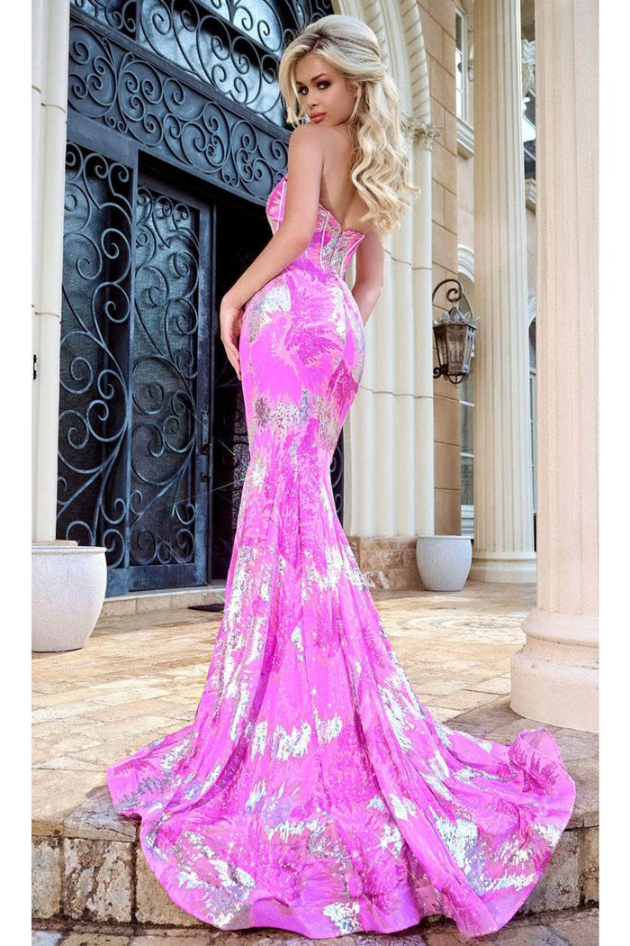 Portia and Scarlett PS24317 - long-Mermaid Prom Gown with Plunging Sweetheart Neckline
