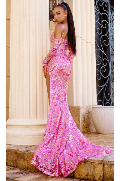 Portia and Scarlett PS24321 -long- Sweetheart Prom Gown with Floral Sequins