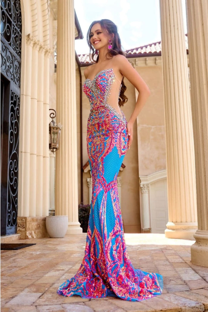 Portia and Scarlett PS24345 Sequin Embellished Mermaid Prom Dress