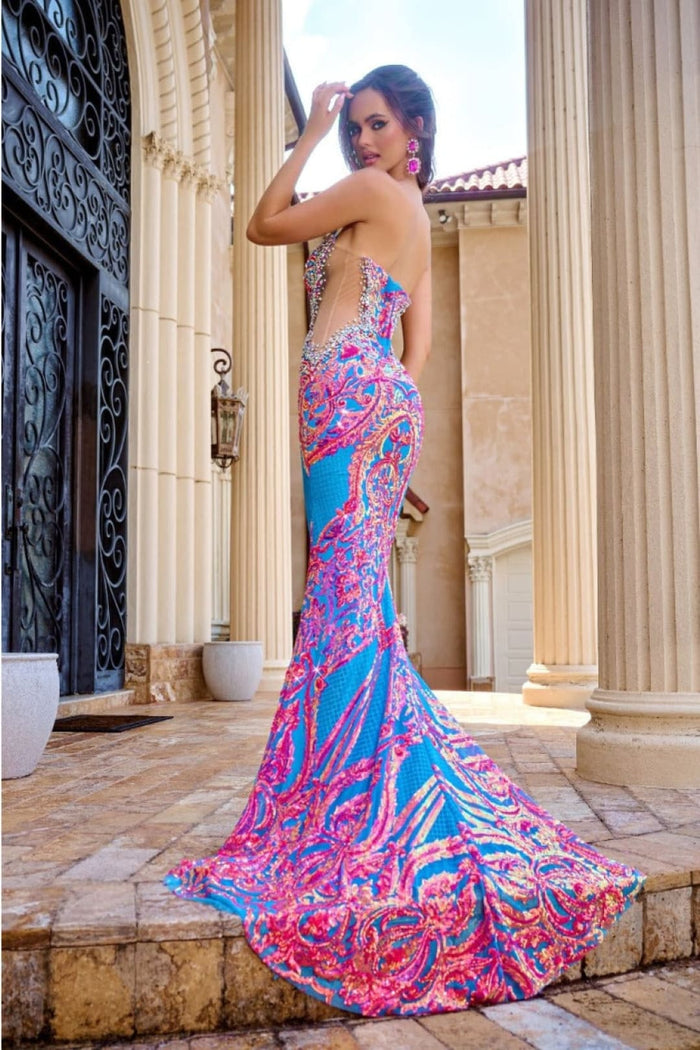 Portia and Scarlett PS24345 Sequin Embellished Mermaid Prom Dress