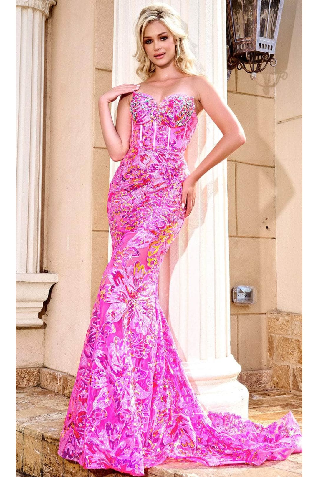 Portia and Scarlett PS24347 - long-Mermaid Prom Gown with Sequin Embellishments