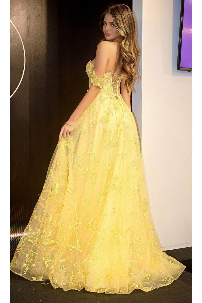 Portia and Scarlett PS24513X -long- Prom Dress with Butterfly Motif