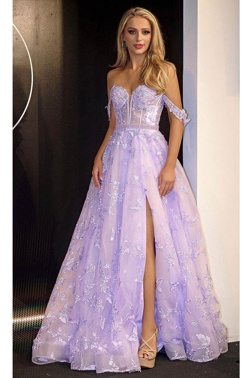 Portia and Scarlett PS24513X -long- Prom Dress with Butterfly Motif