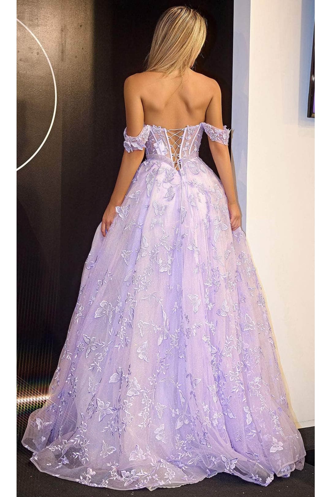 Portia and Scarlett PS24513X -long- Prom Dress with Butterfly Motif