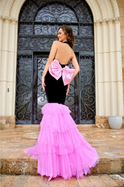 Portia and Scarlett PS24680- long-Halter Neck Ruffle Mermaid Gown