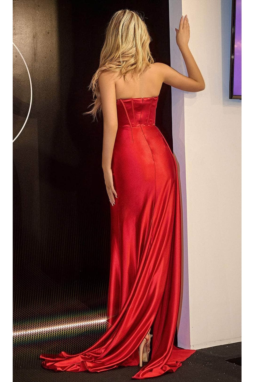 Portia and Scarlett PS24682 -long- Mermaid Prom Dress in Satin Fabric