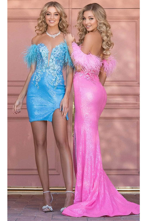 Portia and Scarlett PS24787 -short- Sheath Cocktail Dress with AppliquÃ©s