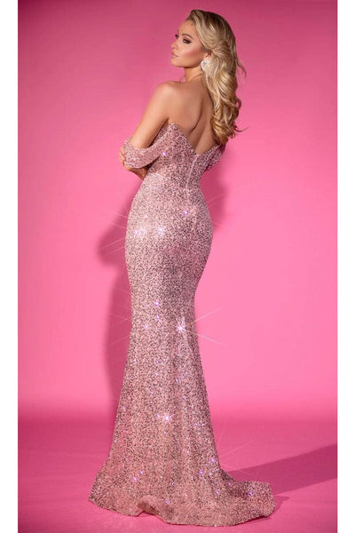 Portia and Scarlett PS25226 - Off-Shoulder Sparkling Sequin Prom Gown