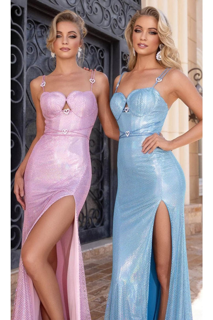 Portia and Scarlett PS25227 - Sweetheart Heart-Shaped Brooch Prom Gown