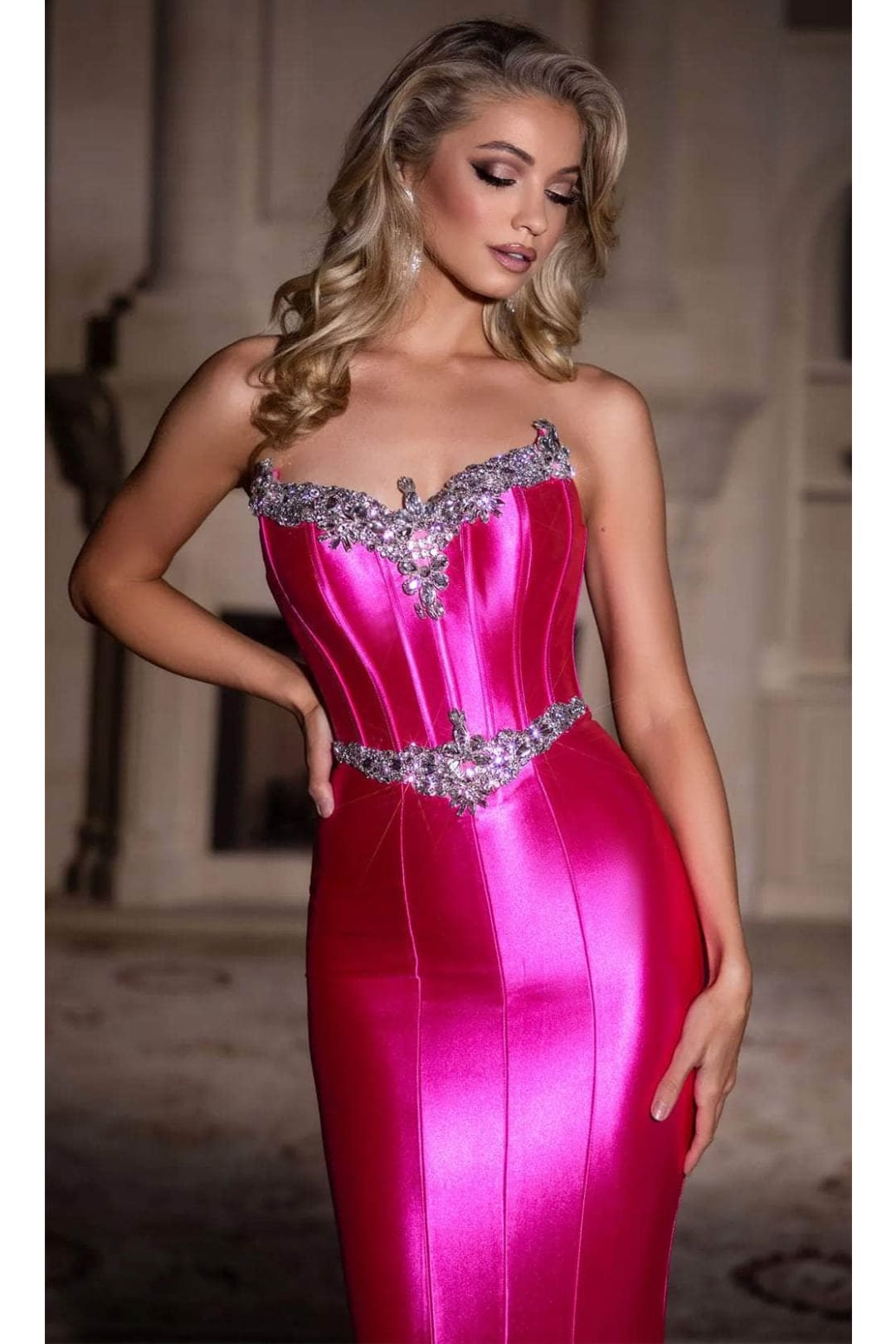 Portia and Scarlett PS25261 Jewel Ornate Long Prom Dress