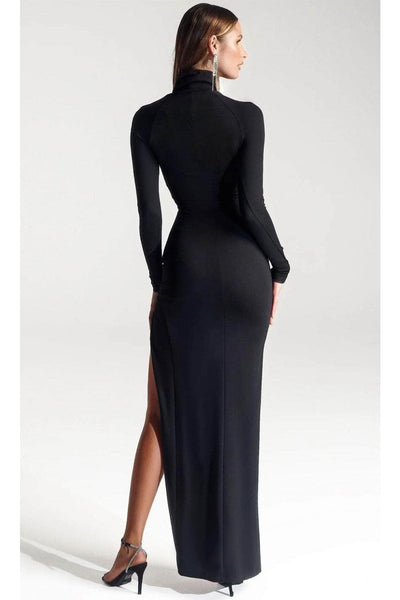 Portia and Scarlett PS328B -long-High Neck Evening Dress with Slit