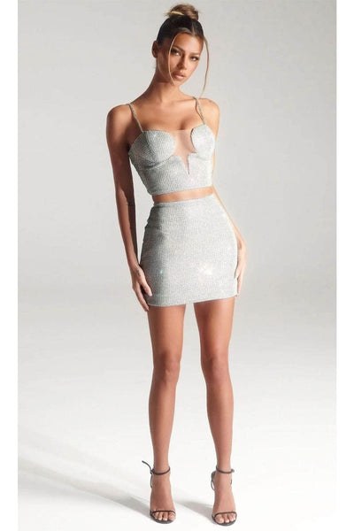 Portia and Scarlett PS329B -short- Sweetheart Cocktail Dress with Crystal Beads