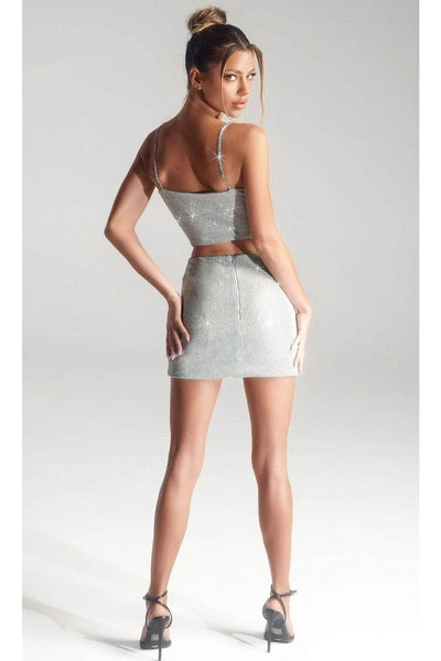 Portia and Scarlett PS329B -short- Sweetheart Cocktail Dress with Crystal Beads