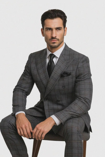 Charcoal with Blue Plaid by Rossiman