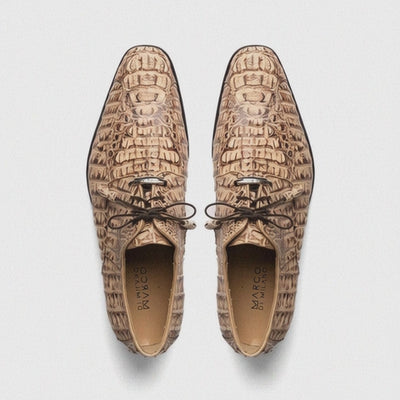 Marco Di Milano Mens Rustic Tan Caiman Gator Derby Apricena