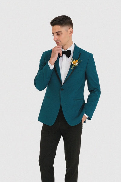 Teal prom tuxedo