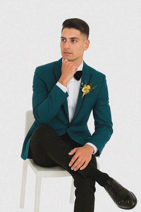 Teal prom tuxedo