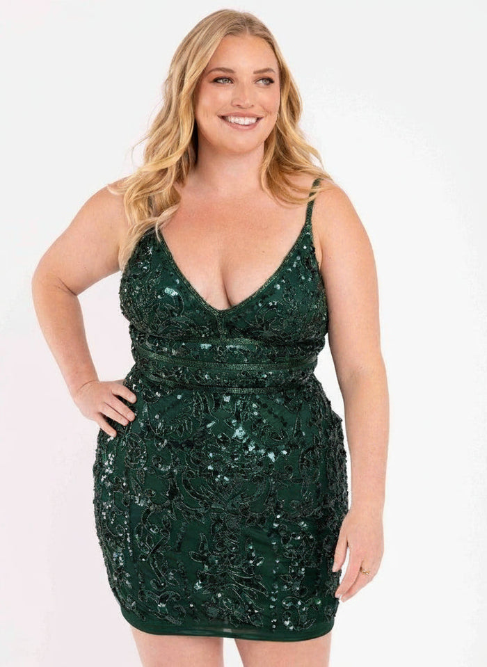 Primavera Couture 3882 - Sequin Beaded Fitted Homecoming Dress