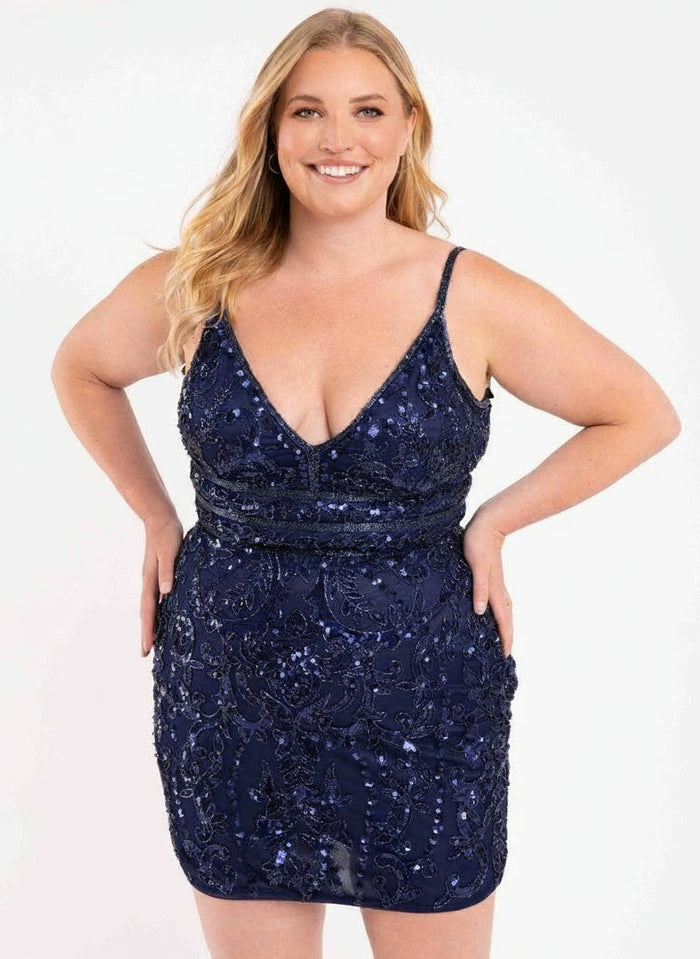 Primavera Couture 3882 - Sequin Beaded Fitted Homecoming Dress