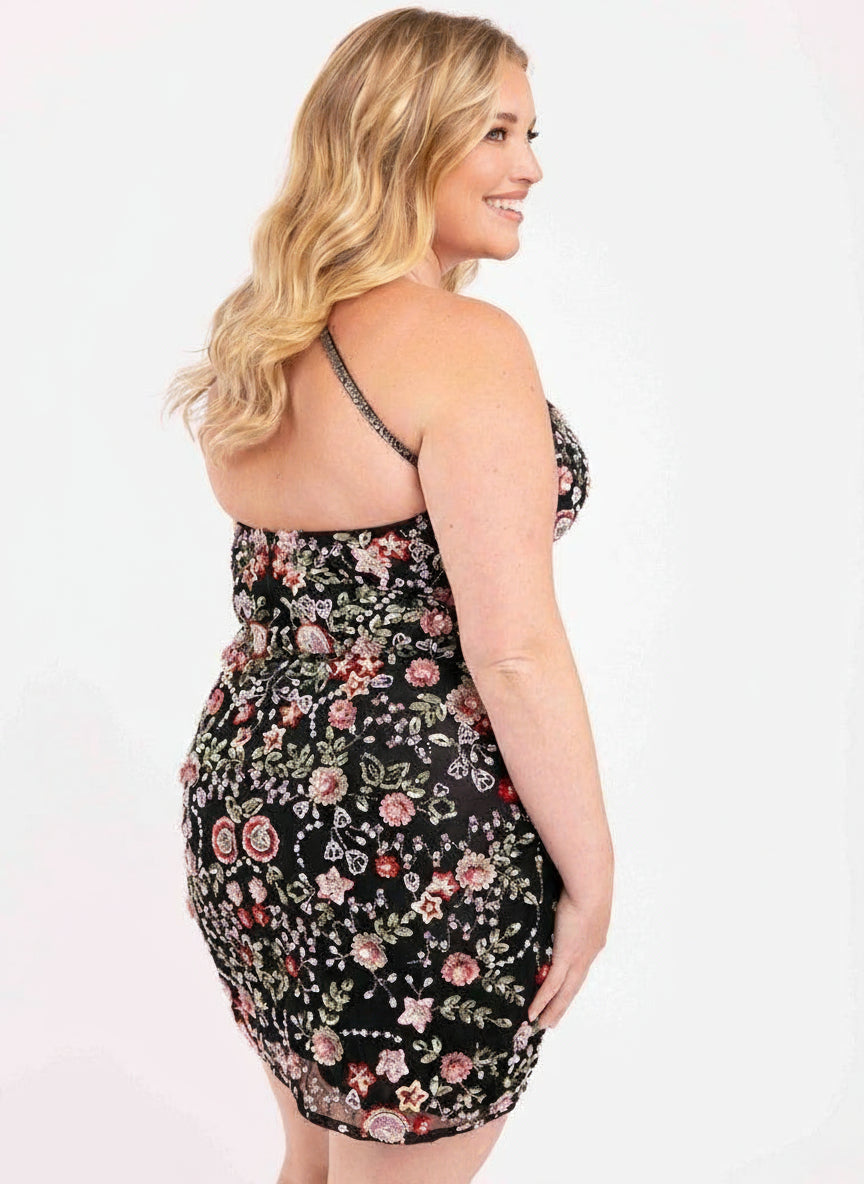 Primavera Couture 3881 - Sequin Floral Homecoming Dress