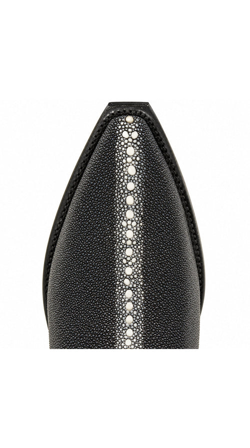 Los Altos Row Stone Stingray Snip Toe Boot - Black
