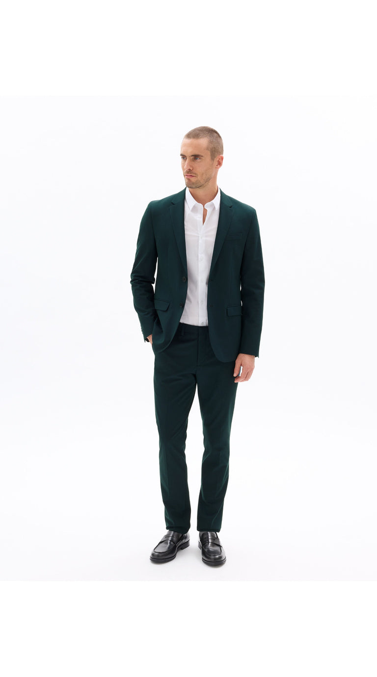 Slim Bi-Stretch Suit Jacket - Dark Green
