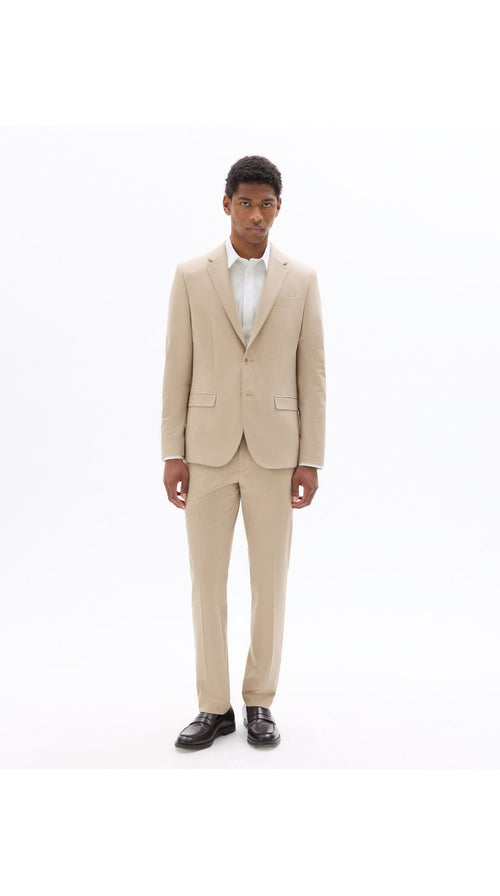 Men's Slim Fit Bi-Stretch Suit Jacket - Beige
