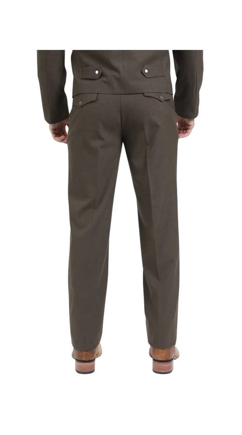 Men's Brown Western Suit 2-Piece - Cowboy Suit with Western Yoke & Pearl Snaps