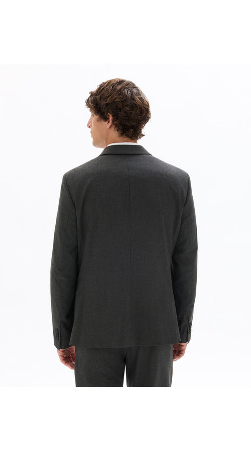 Slim Bi-Stretch Suit Jacket - Dark Grey