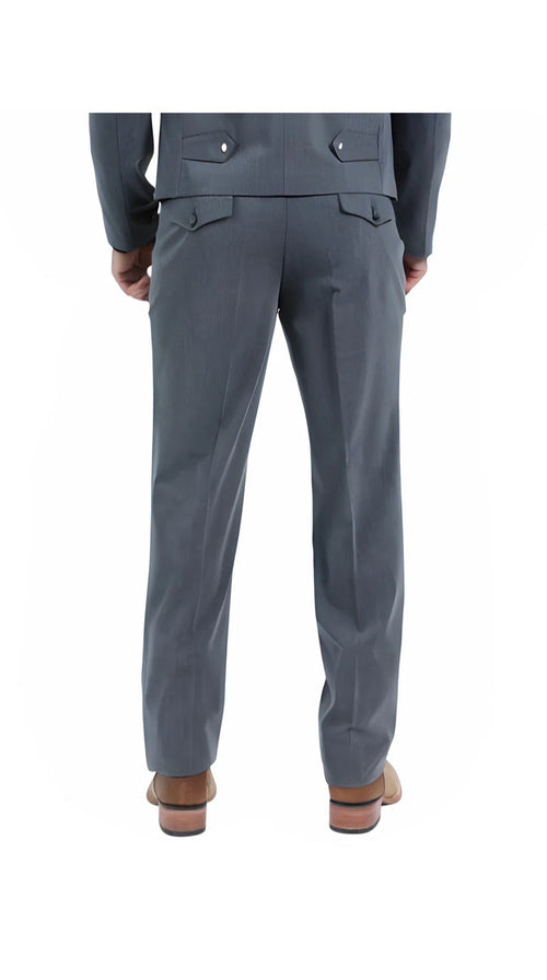 Men's Slate Western Suit 2-Piece - Cowboy Suit with Western Yoke & Pearl Snaps