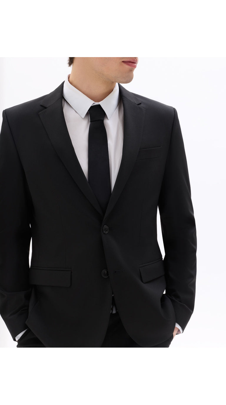Slim Bi-Stretch Suit Jacket - Black