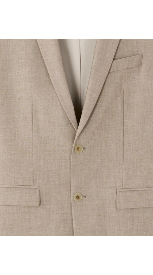 Slim Fit Bi-Stretch Suit Jacket - Dark Beige