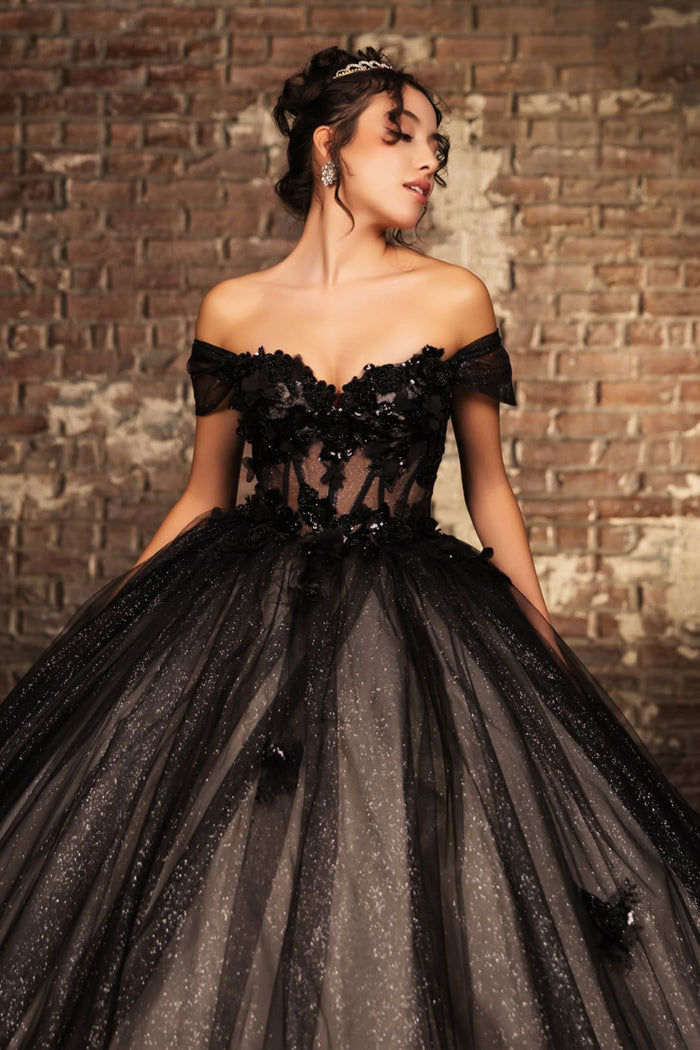Prom Dress Off Shoulder Sequin Masquerade Ball Gown By Layla K LK244 - Dress